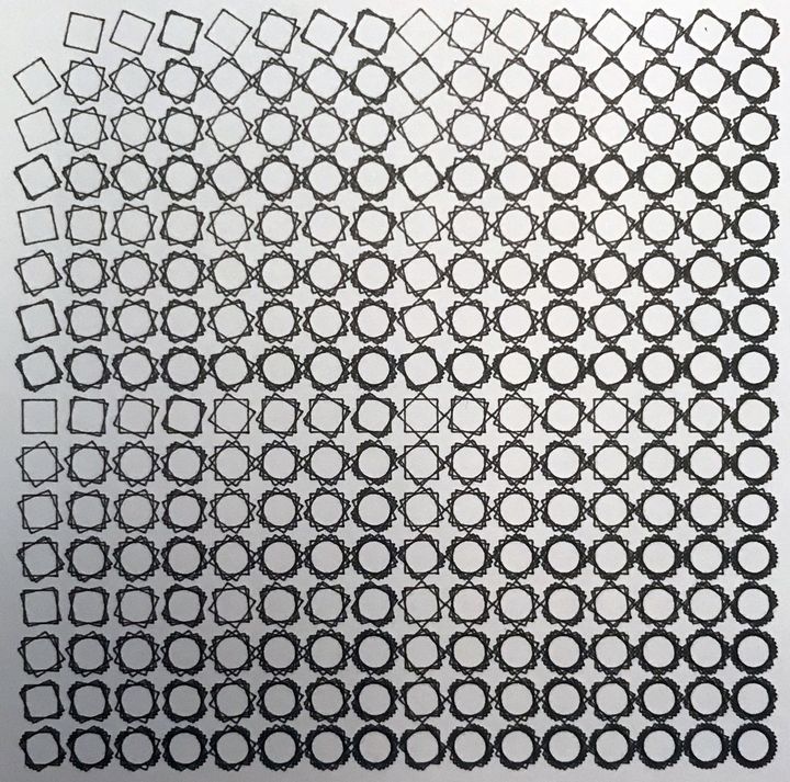 8 bits rotating squares, black on white, ordered